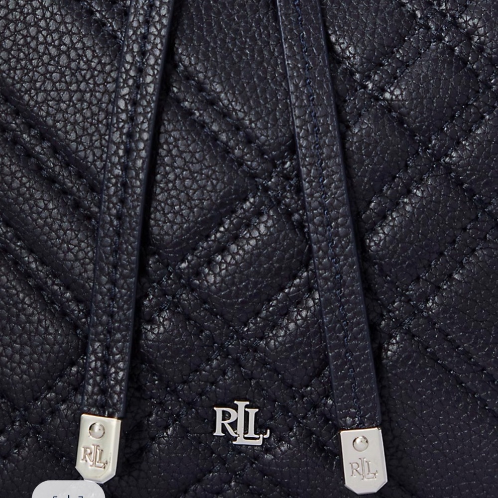Ralph Lauren Black Quilted Drawstring Tote - Picture 5 of 10